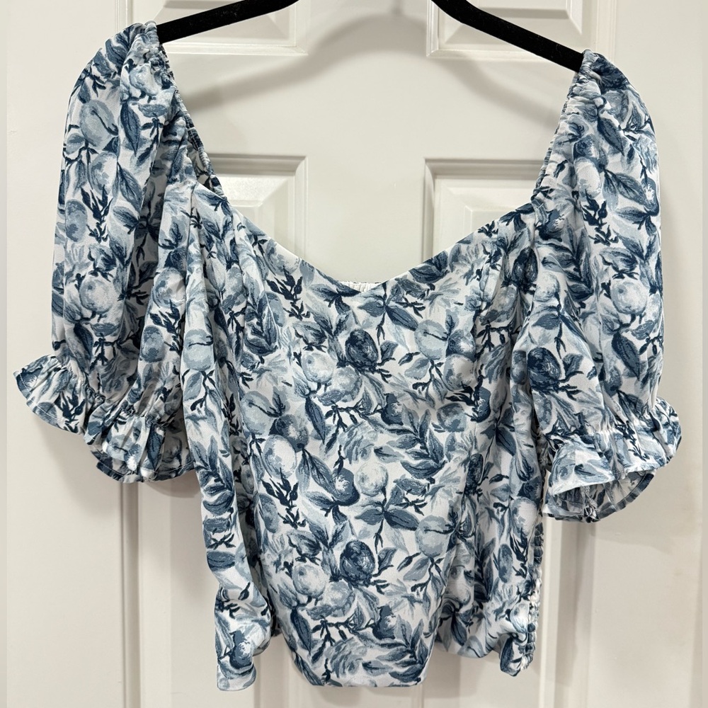 Abercrombie & fitch blue floral top